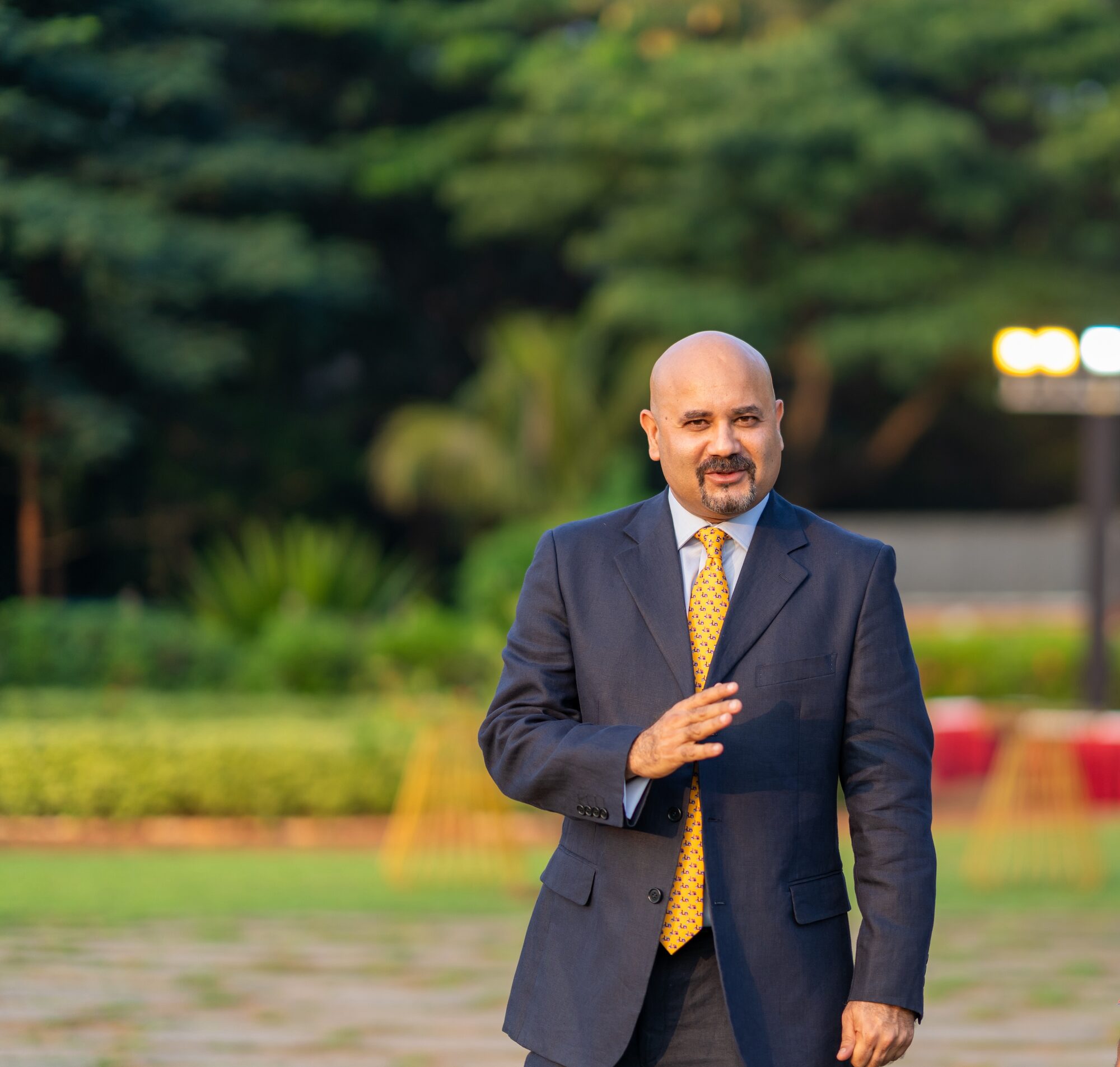 Gaurav Rampal presenting at a bloodstock industry event